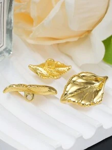 10 个/包不对称光泽叶形纽扣，适用于女式衬衫、开衫、连衣裙、外套、毛衣、夹克、手袋 DIY 配件、珠宝盒 - 彩色 - 查看 5