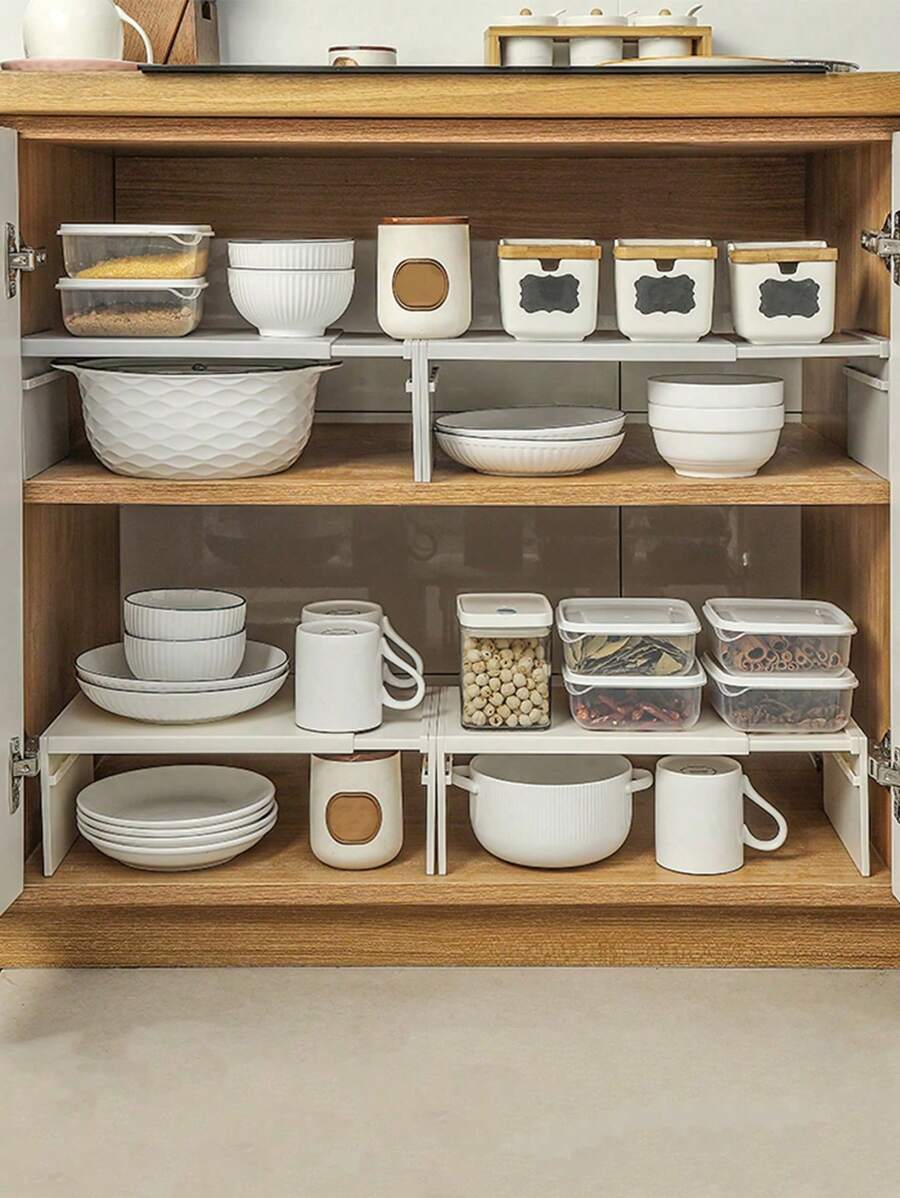 1/2pcs Kitchen Countertop Spice Organizer Desktop Utensil Rack Under Sink Storage Rack Storage Rack Stackable, Aesthetic Room Decor, Space Utilization, Home Decor, Kitchen Accessories, Bathroom Decor, Bedroom Decor, Shoe Rack