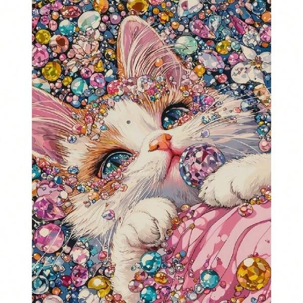 1 pezzo Kit di pittura diamantata 5D fai-da-te per adulti - Quadro di arte in strass rotonda, set di artigianato a tema anime con strumenti e forniture, regalo perfetto per principianti, decorazione da parete di casa 30x40cm senza cornice