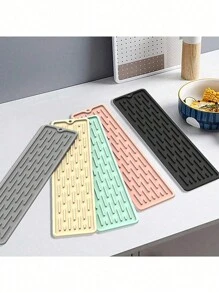 1pc Kitchen Drying Mat, Heat Resistant Silicone Trivet, Quick Dry Dishwashing Mat, Extended Silicone Drain Mat, Kitchen Heat Insulation Mat, Pot Holder, Non-Slip Dish & Cup Mat