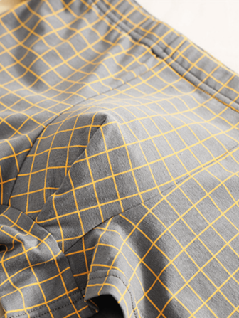 3 piezas Calzoncillos de cuadros para hombre, shorts tipo boxer cómodos y casuales de moda