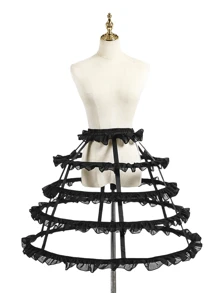 1 pezzo Sottogonna per donna in bianco/nero, per 4 stagioni, fresca per l'estate, sottogonna corta, sottogonna stile Lolita, sottogonna voluminosa per abito da sposa, sottogonna asimmetrica, sottogonna con 2 stecche in pizzo, sottogonna a forma di zucca con 2 stecche, sottogonna a forma di barile con 3 stecche, sottogonna con bordo in chiffon con 2-4 stecche, sottogonna a doppio bordo con 3-4 stecche, sottogonna a croce con 4 stecche, sottogonna con fessura aperta con 5 stecche, gabbia a più strati in acciaio forato, sottogonna stile barocco e Rococo regolabile, adatta per matrimonio, festa, esibizione, cosplay