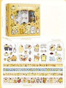 Sanrio 1SET Sanrio Hand Account Sticker Set Cartoon 32 Pack Hand Account Stickers Cute Fashion DIY Stickers Gift Box Tape