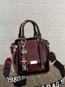 Women's Flap Design Shoulder Bag With Removeable Strap Fashionable Tote Bag Vintage Handbag For Daily Use