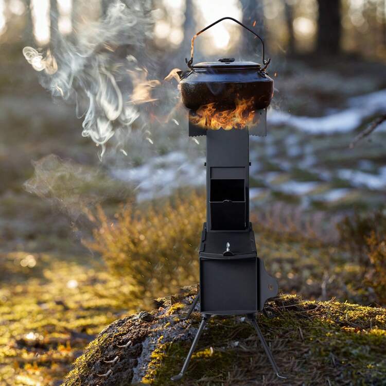 9.44"D X 17"W X 21.3"H  Camping Rocket Stove - 彩色 - 查看 1