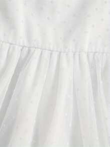 Toddler Baby Girl Summer Boho Dress Solid Color Spaghetti Strap Square Neck Tulle Dress Kids Beach Sundress - 白色 - 查看 7