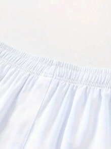 4pcs Men's Reflective Stripe Drawstring Waist Athletic Shorts, Versatile Colors For Running, Hiking, Gym Workout, Outdoor Sports - White - View 4