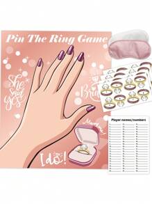 Juegos para despedida de soltera y fiesta de novia, Juego "Ponle el anillo a la novia", Juego del anillo para ducha nupcial, fiesta de compromiso y boda para 32/56 invitados - Multicolor - Ver 2