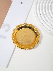 2pcs Metal Gold Embossed Small Trays, Decoration Plates For Fruit, Snacks, Cakes, Tea Cups, Jewelry Storage, Desserts - Multicolor - View 7