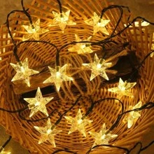 1 pièce Guirlande d'étoiles solaires pour la décoration extérieure et l'éclairage de jardin - Lumières LED polyvalentes pour la décoration de la chambre, la décoration murale et les occasions spéciales, économique, idéal pour créer une atmosphère chaleureuse et accueillante