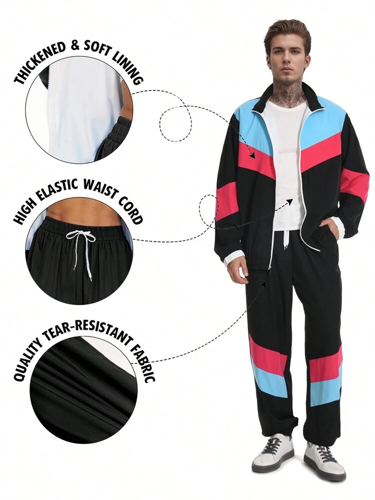 80s Outfit For Men 90s Tracksuit Costume For Halloween 70s