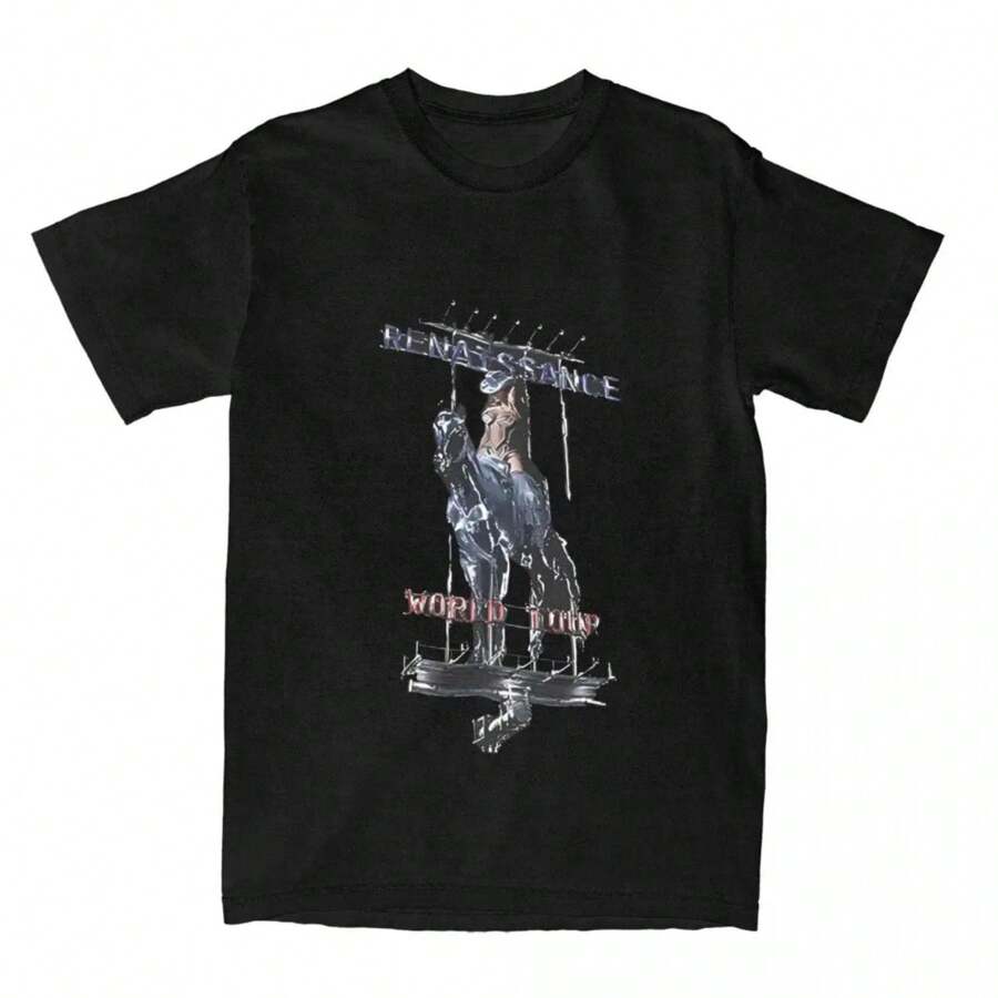 Oversized T-Shirt Beyonce Musician Cotton T-Shirts American Singer Tee Shirt For Adult Beach Y2K Classic Short Sleeve Top Tees - Black - View 1