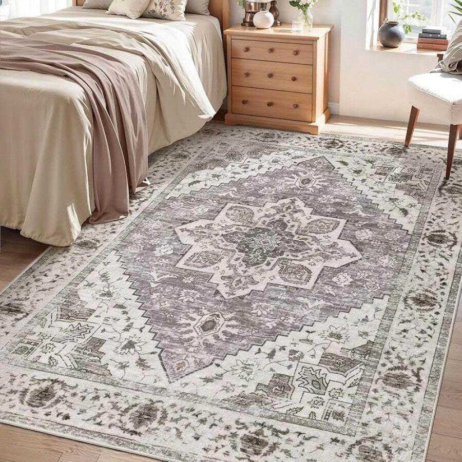 Runner Rug Hallways, 2'6x10' Washable Non Slip Kitchen Runner Rug, Long Boho Vintage Rust Hallway Stair Ultra Soft Print Floor Carpet Bedroom Bathroom Laundry Room, Home Decor - Earth Tone/Multi - View 1