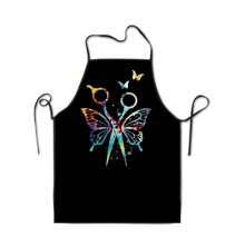 1 件装 女士美发师围裙 美发师围裙 适用于沙龙家用剪发牛津布面料 50x75cm，68x95cm - 黑色 - 查看 5