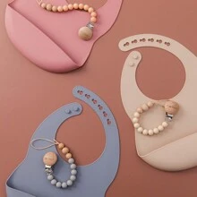 Edible-Grade Soft Silicone Multi-Color Anti-Spill Bibs, Stain Resistant, Shatter Proof, Easy To Carry, Essential For New Parents - Multicolor - View 3