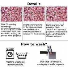 1pc Pink Floral Wall Photography Backdrops 3D Roses Flowers Party Banner 59.1*39.4/82.7*59.1/106.3*70.9 Inches Happy Mother's Day Newborn Bridal Wedding Birthday Anniversary Photo Background Indoor Outdoor Romantic Decoration Supplies