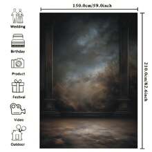 Blue And Brown Patterned Dye Photography Backdrop For Birthday Bathing Adult Background Photography Photo Decoration Banner Vinyl - Type a - View 5