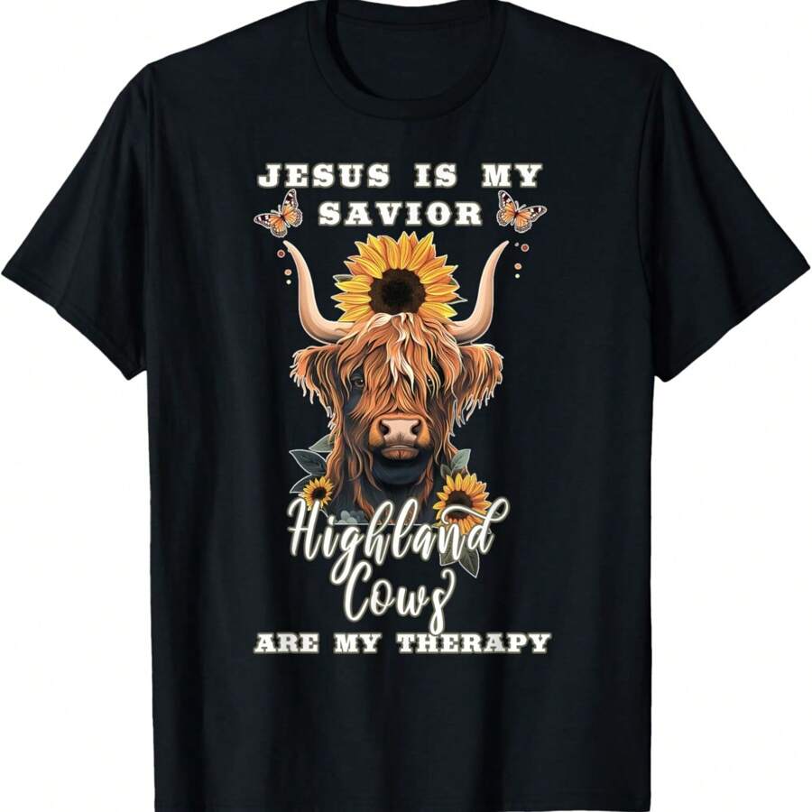 Highland Cow Jesus Christian Religious Highland Cow T Shirt SHEIN UK 17370136993a9518bb9a35a4af7ef3bac31ac39180 Thumbnail 900x.webp