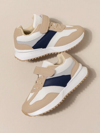 1 双男女款复古风格网眼休闲一脚蹬运动鞋，儿童轻便透气运动鞋，防滑耐用鞋底，适合春夏秋季冬季