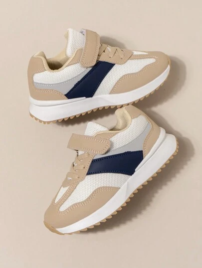1 Pair Unisex Retro Vintage Style Mesh Casual Slip-On Sneakers, Children's Lightweight Breathable Athletic Shoes With Non-Slip Durable Soles, Suitable For Spring/Summer/Autumn/Winter