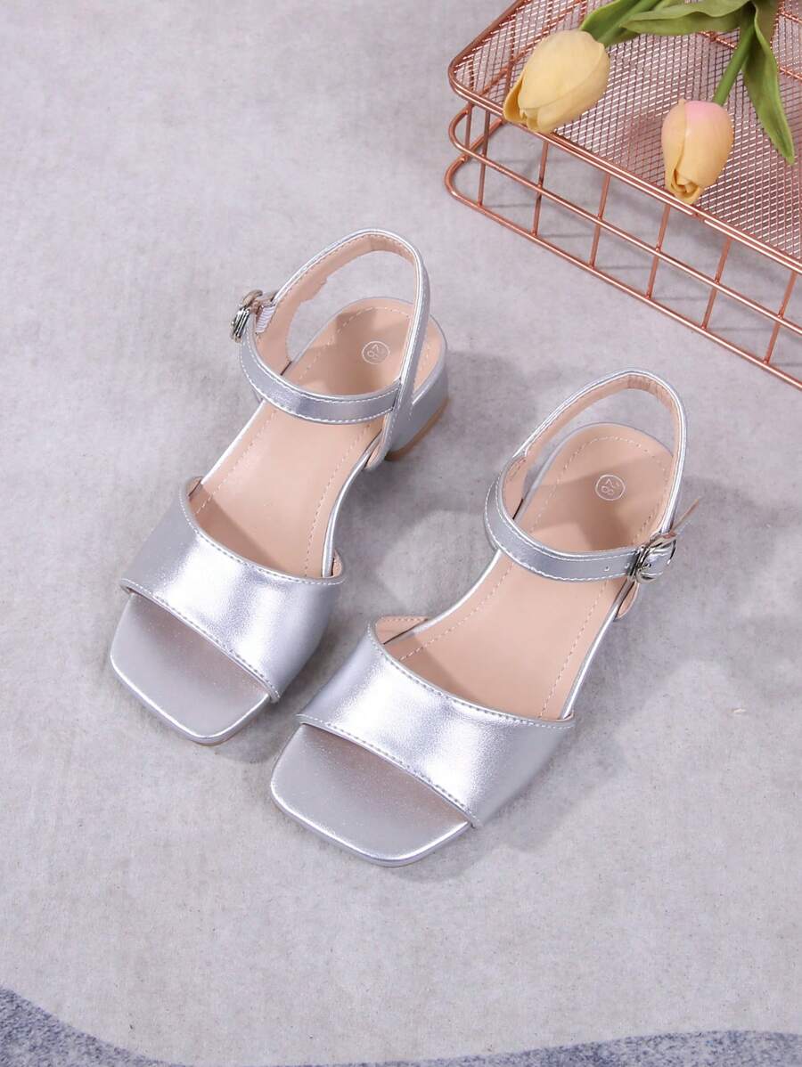 Elegant High-End Party High Heels, Solid Color Open Toe High Heel Sandals, Breathable And Lightweight Formal Dress Shoes, For Party, Performance, Banquet, Wedding, Square Toe High Heels