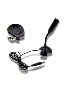 Microfone De Mesa USB LE 917 PC Computador Notebook Ajustável 360º Resistente - Preto - Visão 5