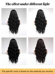 28 英寸自然黑色长卷发假发带刘海合成假发初学者友好耐热时尚日常使用万圣节婚礼派对装音乐节母亲节礼物热卖 - 自然黑 - 查看 7