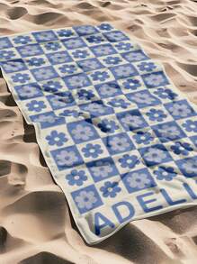 1pc Customized Beach Towel, Quick Dry Swimming Towel, Comfortable Sand Towel, Stylish Pool Towel, Custom Name, Flower, Vintage, Beautiful Yoga Mat, Beach Accessory, Essential Holiday Gift For Mother's Day, For Birthdays, For Children's Day, For Father's Day, For Graduation, For Weddings, For Housewarming Bathroom, Living Room, Bedroom, Home Summer Bathroom Decor Travel Essentials Travel Accessories Beach Essentials,Sunny Journey - Style 1 - View 7