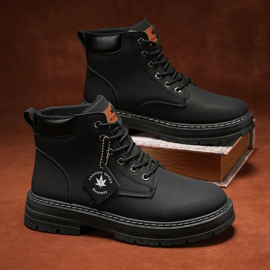 1 Pair Fashionable Men's Hiking Boots: Durable, Stylish, Suitable For Outdoor Casual Wear. (Two Random Versions Will Be Shipped, With Differences Explained In The Image)