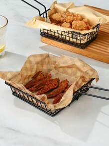 Black Metal American Style Mini Fries Basket, Creative Snack Container Fry Holder Chicken Nugget Basket
