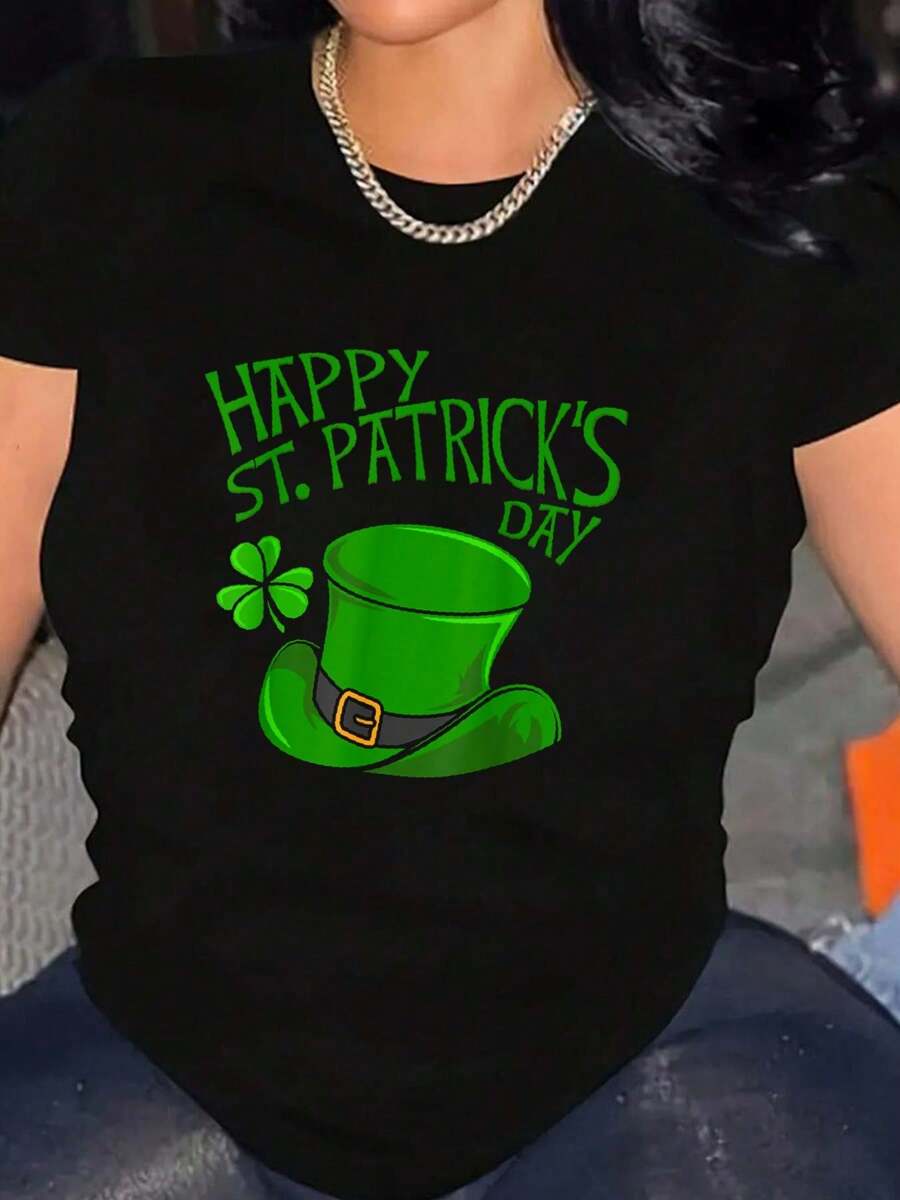 Happy St Patricks Day T-Shirt - 黑色 - 查看 1