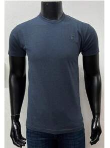 Playera Cuello redondo de Algodon Lisa para Hombre azul marino Jaspe - Azul Marino - Ver 1