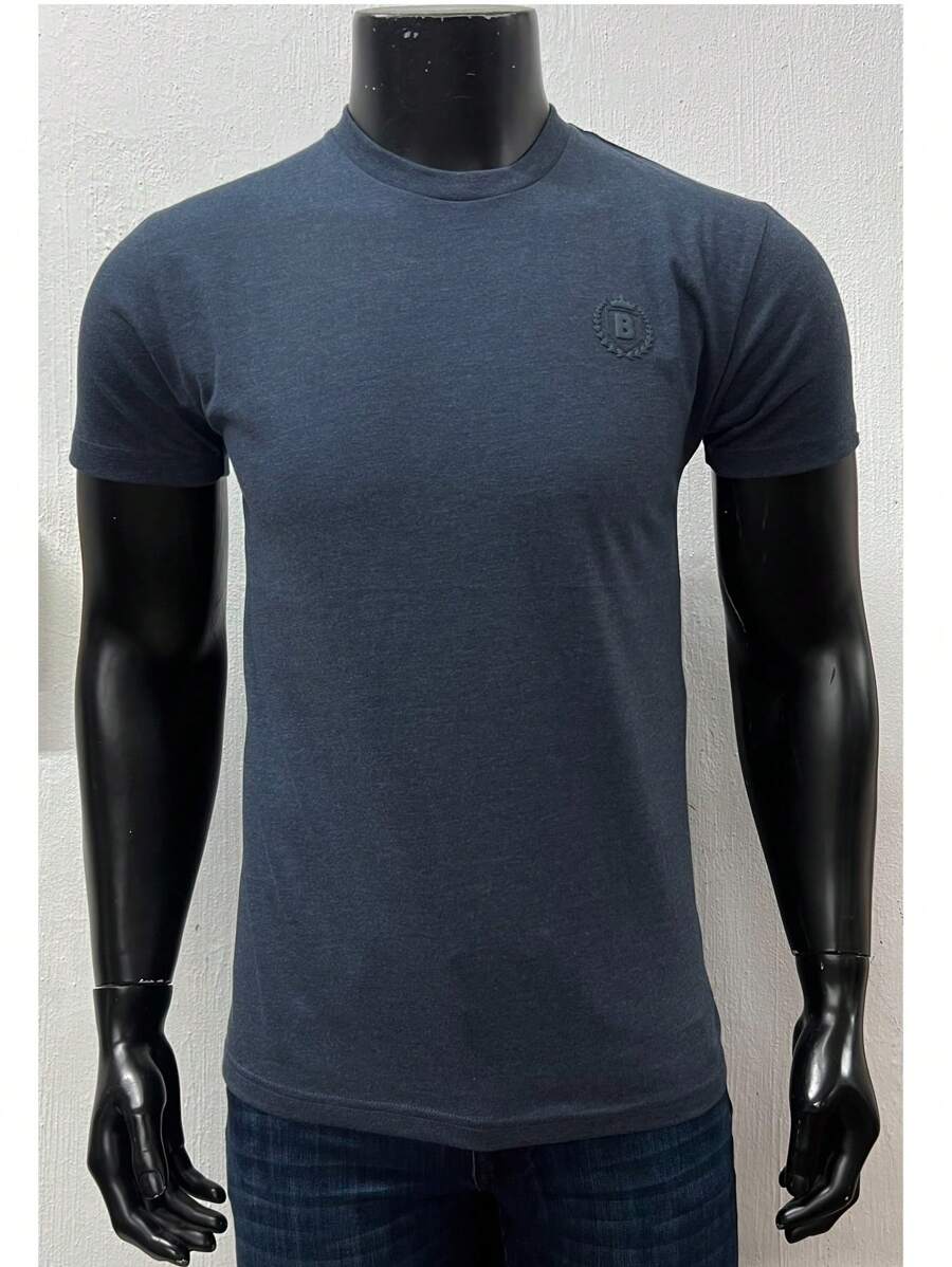 Playera Cuello redondo de Algodon Lisa para Hombre azul marino Jaspe - Azul Marino - Ver 1