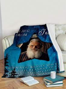 1 pieza Manta de franela personalizada con fotografía para cama, manta memorial personalizada - Regalo personalizado de luto por la pérdida de un ser querido, regalo de condolencias por la pérdida de papá, mamá, abuela, abuelo, esposo - Regalo de duelo, manta memorial personalizada, múltiples usos para sala de estar, sofá, exterior, playa, campamento