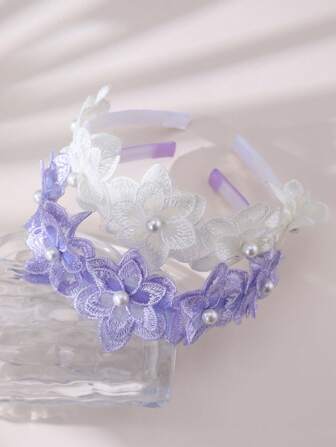 1 st minimalistiskt blommigt hårband, söt och gullig hårring, 3D-mode fusklugg hårring för kvinnor