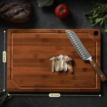 Hiware Extra Large Bamboo Cutting Board For Kitchen, Heavy Duty Wood Cutting Board With Juice Groove,  Bamboo, Pre Oiled, 18" X 12" X 0.6" - 棕色 - 查看 8