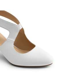 Women's Kitten Heels Solid  Color Pumps Closed Pointed ToeComfortable Elegant Party Wedding Dress Shoes - 白色 - 查看 7