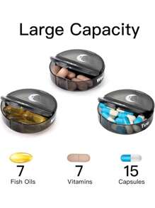 Organizer settimanale per pillole da 2 volte al giorno, scatola portapillole da viaggio per 7 giorni, confezione per 2 volte al giorno (AM/PM), organizer portatile per medicinali, vitamine, olio di pesce e integratori