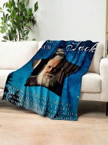 1 pieza Manta de franela personalizada con fotografía para cama, manta memorial personalizada - Regalo personalizado de luto por la pérdida de un ser querido, regalo de condolencias por la pérdida de papá, mamá, abuela, abuelo, esposo - Regalo de duelo, manta memorial personalizada, múltiples usos para sala de estar, sofá, exterior, playa, campamento