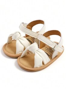 Infant Toddler Infant Girls PU Leather Soft Open Toe Summer Sandals Flower Princess Flat Shoes - White - View 8