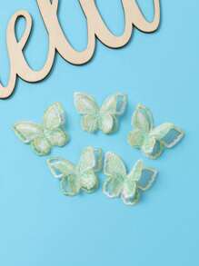 10 件双绣花蝴蝶蕾丝贴花缝制熨烫补丁彩色欧根纱蝴蝶用于 DIY 工艺品服装礼服帽子新娘发饰婚礼装饰 - 彩色 - 查看 12