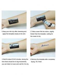 纹身模板和染料套装（纹身模板 + 纹身染料凝胶） - 多图案临时纹身套装，适合男性和女性，手指、手腕、肩膀、颈部、锁骨、身体艺术、防水、仿纹身模板