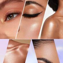 coolstory 荧光笔，双色调，奶油质地，面部、眼部和身体亮泽和塑形，可用作闪亮眼影盘 - 彩色 - 查看 6