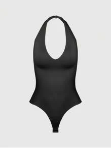 1pc Women's Seamless Shapewear Jumpsuit, Convertible Design With Detachable Straps, Tummy Control And Butt Lift, Full Body Shaping For Outdoor/Bikini Wear - Black - View 10