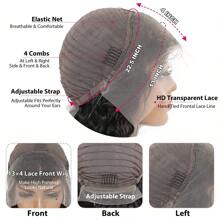 13 X 4 Real Hair Wig Straight HD Lace Front Wig 100% Brazilian Human Hair Wigs For Women's With Baby Hair - màu đen - Xem 3