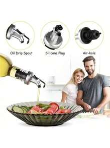 1pc Glass Oil Dispenser Bottle, Leakproof Oil Pot, Storage Oil Bottle,Seasonings Container For Outdoor Bbq Camping Picnic, Kitchen Gadgets, Glass Bottle