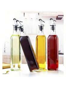1pc Glass Oil Dispenser Bottle, Leakproof Oil Pot, Storage Oil Bottle,Seasonings Container For Outdoor Bbq Camping Picnic, Kitchen Gadgets, Glass Bottle