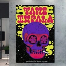 Framed Tame Impala 3 Canvas Poster Bedroom Decoration Landscape Office Valentine's Birthday Gift  Music Theme Aesthetic Poster, Album Cover Inspired Wall ,Room Decorative Wall Room Personalized Poster Wall Decoration Painting, Album Cover Wall-1851