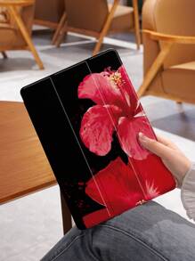 1pc Lily Flower Pattern Flat Protective Case, Compatible With IPad 10.2 Inch, IPad Pro 11 2021/2020/10th Gen, IPad Mini 4/5/6, Galaxy Tab A8 10.5 Inch 2022, MatePad 10.4/Tab, With Pencil Slot, Supports Auto Sleep/Wake