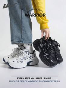 WARRIOR Warrior Fashionable Retro Sports Shoes For Women Spring And Summer Lightweight Comfortable Breathable Running Shoes Modest Style Casual Sneakers Applicable Throughout The Yearwear-Resisting All-Day Wear Training Sneakers Little White Shoes